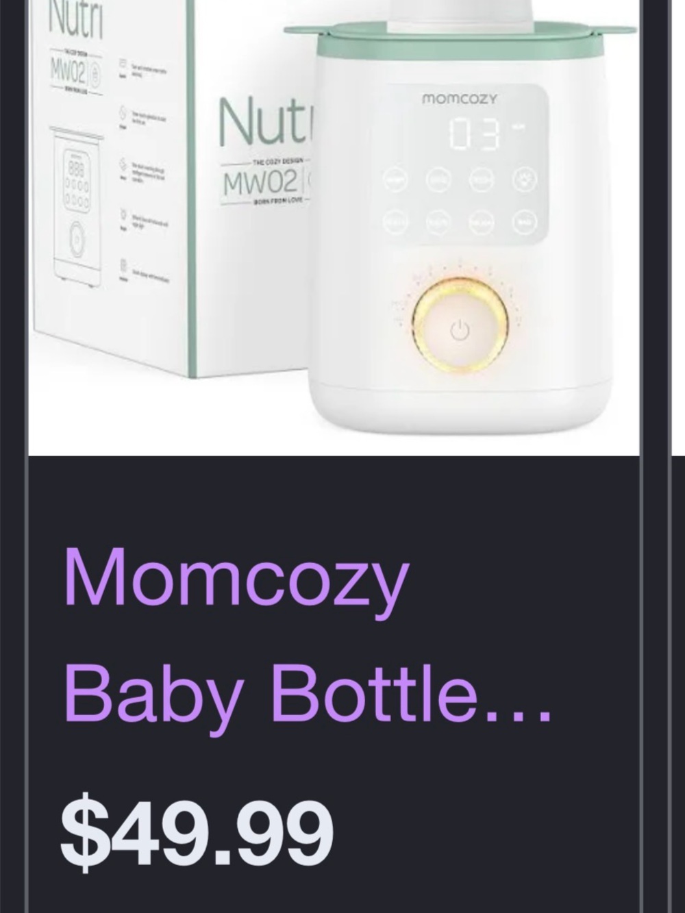 Baby Bottle Warmer - White with Mint Green